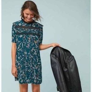 Anthropologie Vineet Bahl Short Sleeve Ines Floral Tunic Dress
